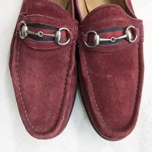 Gucci | Shoes | Gucci Horsebit Loafers Red Suede Men 5 D  display picture 2